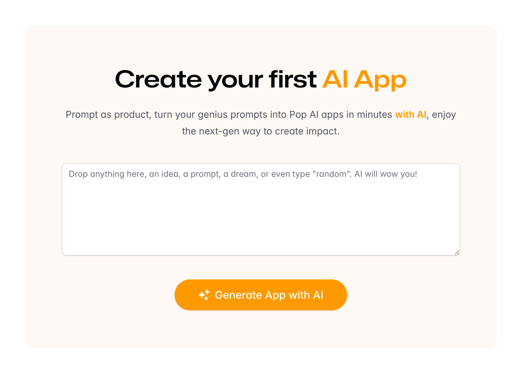 home page create app
